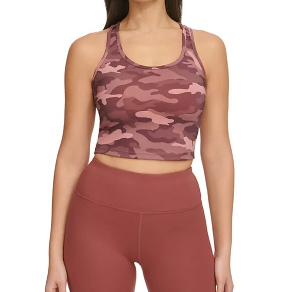NEW CALVIN KLEIN Print Scoop Neck Crop Top Mauve for women 163mtn - Picture 7 of 7